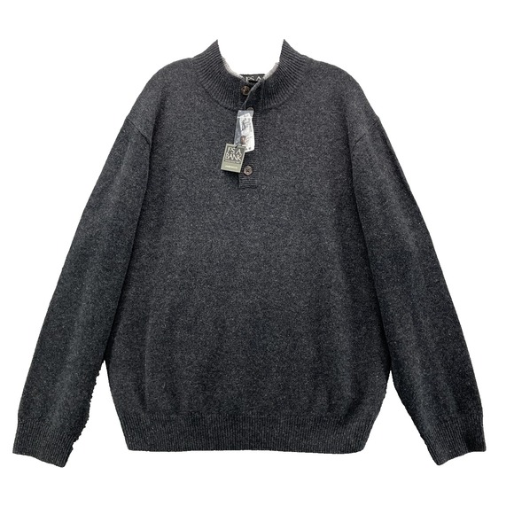 Jos.A.Bank Lambswool Blend Sweater Men Henley Large Preppy Academia Corpcore 90s - Picture 1 of 12